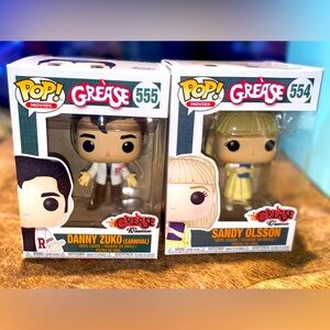 Funko Pop! Grease 40th Anniversary Sandy Olsson #556 and Danny Zuko #555 Both!